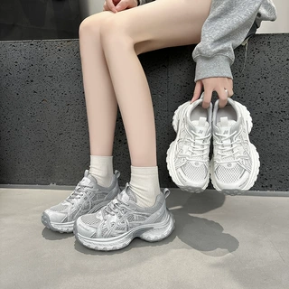 厚底老爹鞋女2026新款春季显脚小休闲运动女鞋爆款百搭轻便跑步鞋
