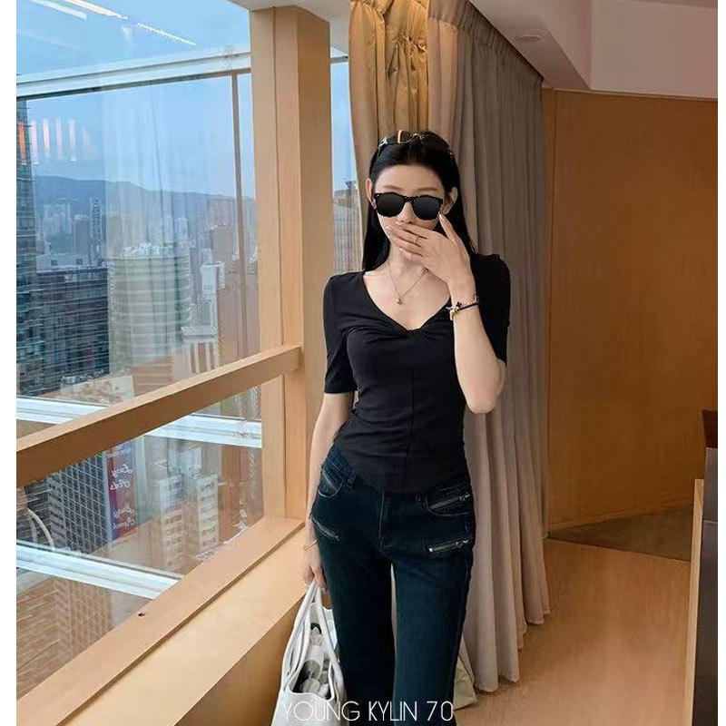 70 not 70 days, women's flared jeans, summer pants, original denim color, stylish Korean-style long casual pants 70 not 70 days, women's flared jeans, summer pants, original denim color, stylish Korean-style long casual pants