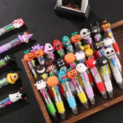 ミニ 4 色ボールペンの国境を越えた供給かわいい漫画ハロウィンギフトカラーペン小学生賞品卸売