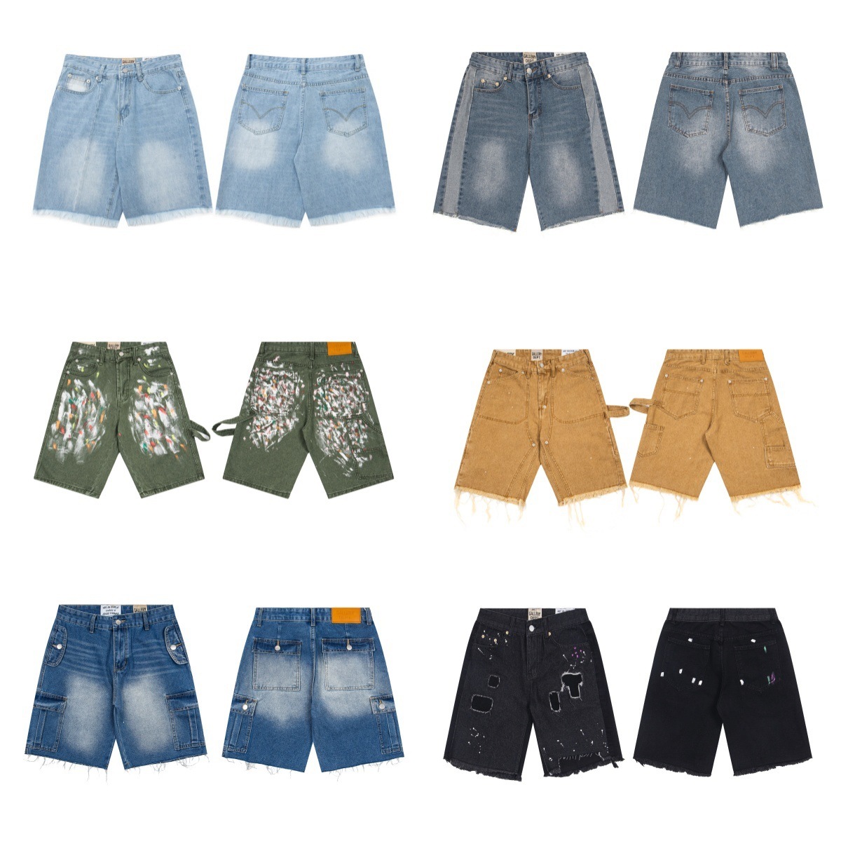 2026 Spring/Summer New Arrival from Foreign Trade Brand GALLERY DEPT: Splatter Paint Casual Denim Shorts, Unisex Style