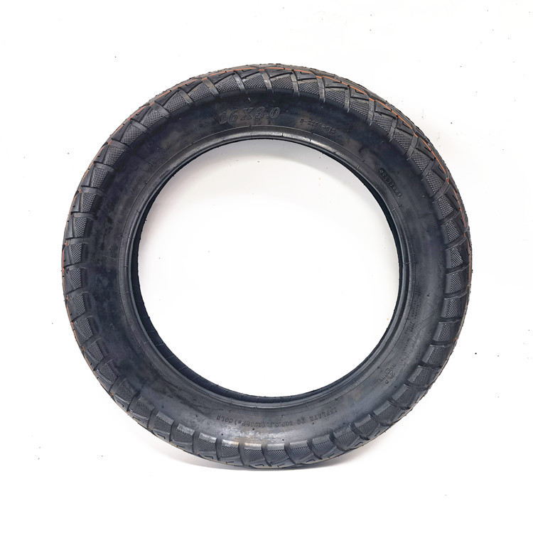16寸3.00-12工程摩托车电动车轮胎16x3.0（76-305）外胎加厚橡胶