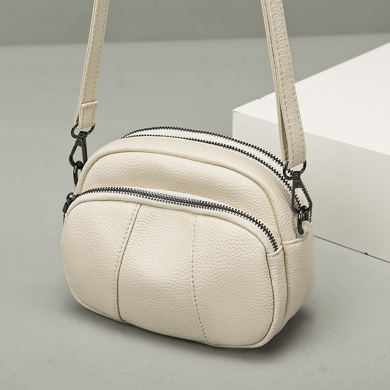 Genuine Cowhide Leather Women's Bag - 3-Layer Small Shoulder Bag 2026 New Fashion Casual Versatile Soft Crossbody Bag - Thumbnail 4