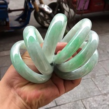 天然缅甸老坑翡翠飘花A货玉手镯糯种贵妃飘阳绿冰种绿紫罗兰贵妃