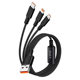 Jinghua three-in-one fast charging data line 1.2 meters car Android mobile phone special charging line wholesale