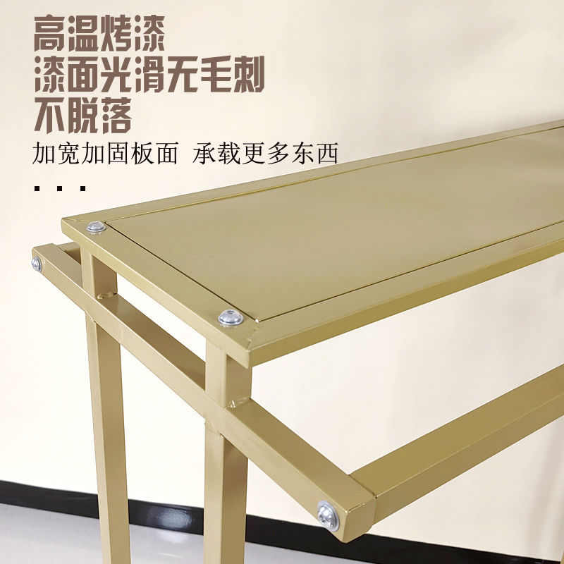 Tienda de ropa estante de exhibición estante de la isla estante de ropa de hombre y mujer doble fila estante medio barra paralela colgante lateral tipo suelo colgante percha