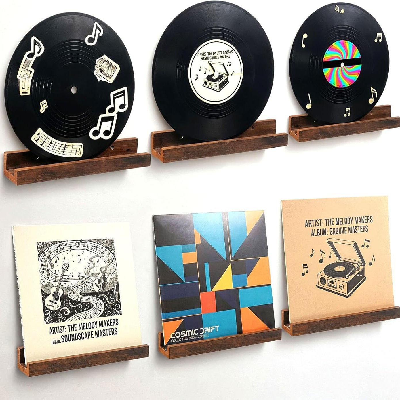 墙面收纳架客厅壁挂式黑胶唱片专辑收藏架音乐馆歌手专辑展示架