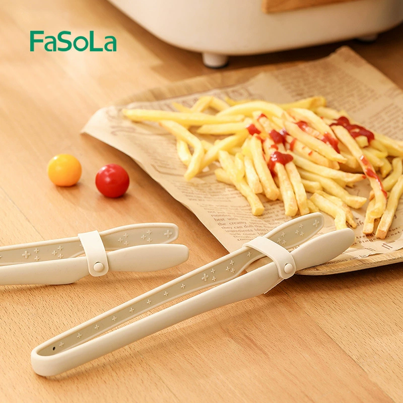 Клипса-щипцы Fasola для кухни — силиконовые термостойкие кухонные щипцы, толстые жаропрочные щипцы для стейка, жареного мяса и хлеба