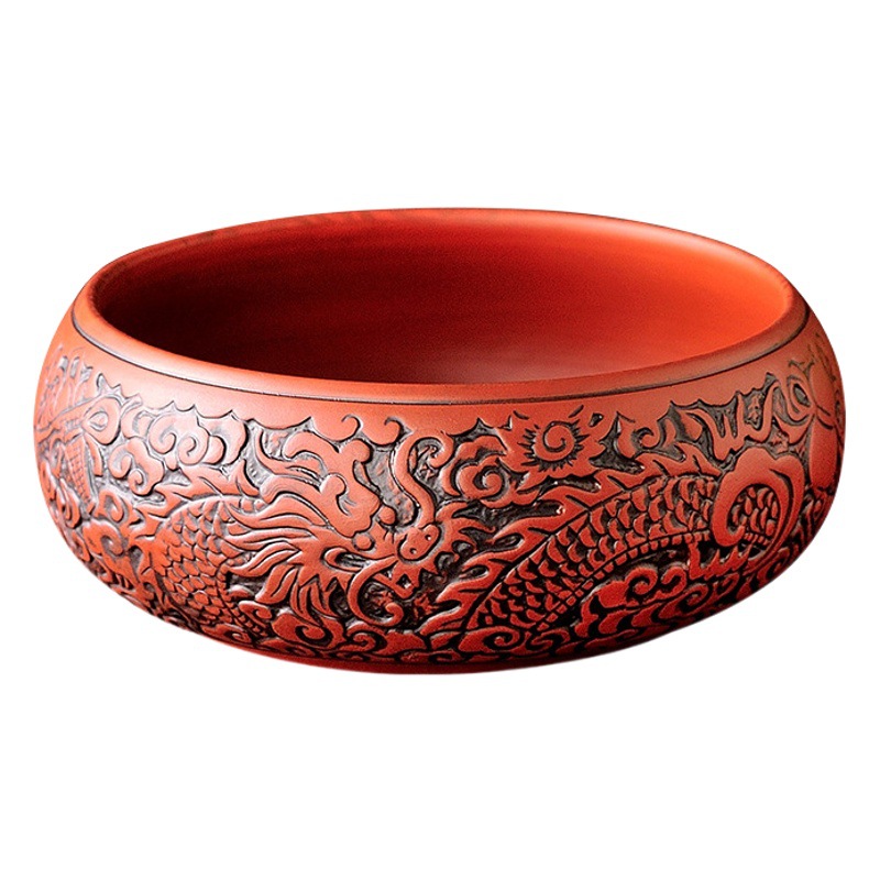 Yixing púrpura arena té de lavado de Kung Fu tetera té de lavado taza de té bandeja de té de color sólido lavado de té negro Rojo 6 pulgadas 8 pulgadas maceta