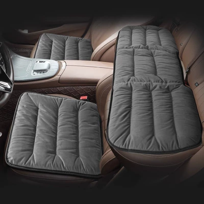 single car seat car main driving – Seat cushion, seat cover - thickened-down-three-piece-set-gray