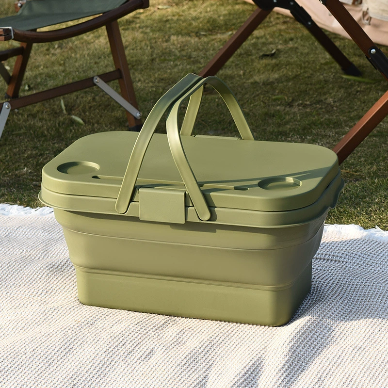 Handheld universal storage system for camping, foldable storage box