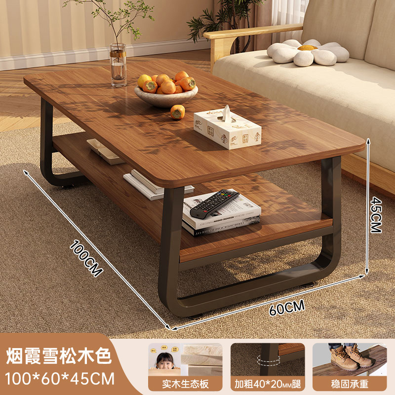 实木茶几客厅家用2025新款沙发边茶桌小户型精致茶台简易双层桌子|undefined