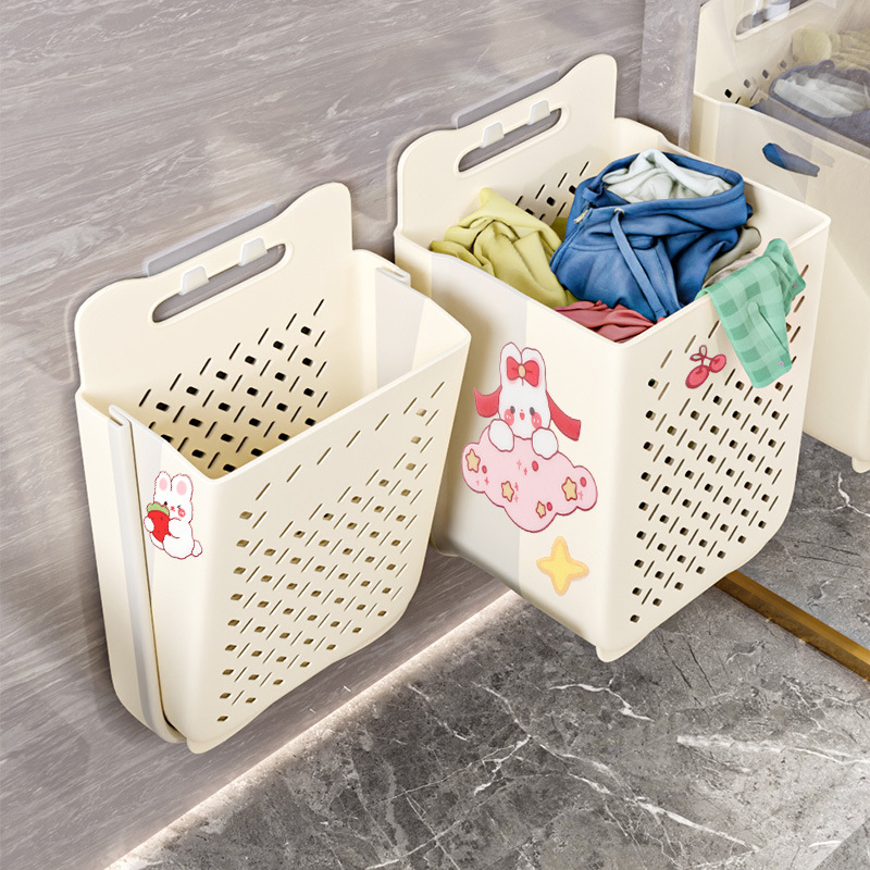 Dirty Clothes Storage Basket Dirty Clothes Basket Bath Bathroom Bathroom Clothes Storage Home Wall-mounted Foldableable Laundry Basket