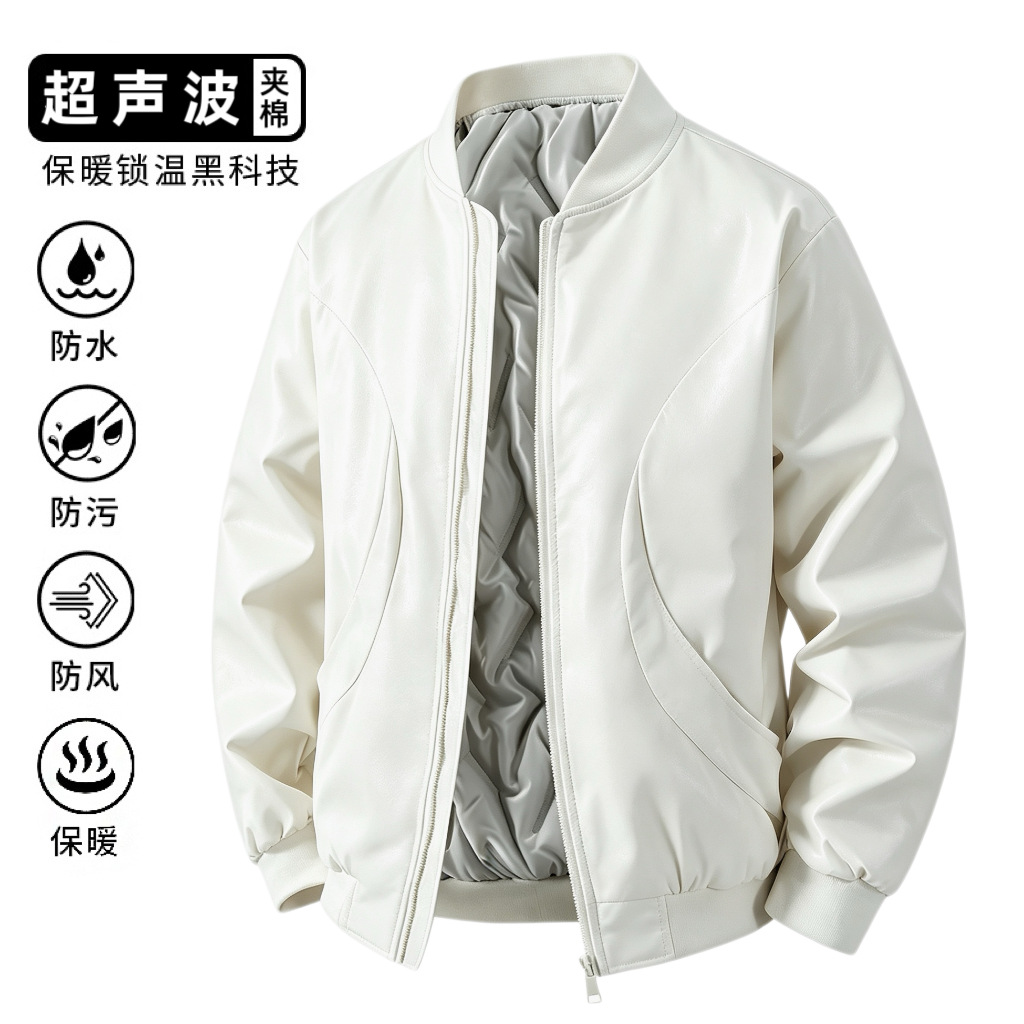 跨境美式复古加棉夹克男女秋冬季休闲加厚保暖棉服棒球服工装外套