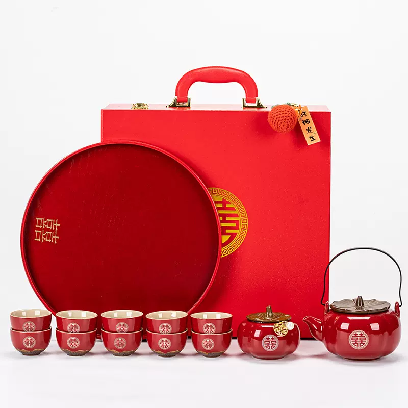 结婚礼物送新人订婚礼品闺蜜新娘茶具套装伴手礼柿柿如意陪嫁实用