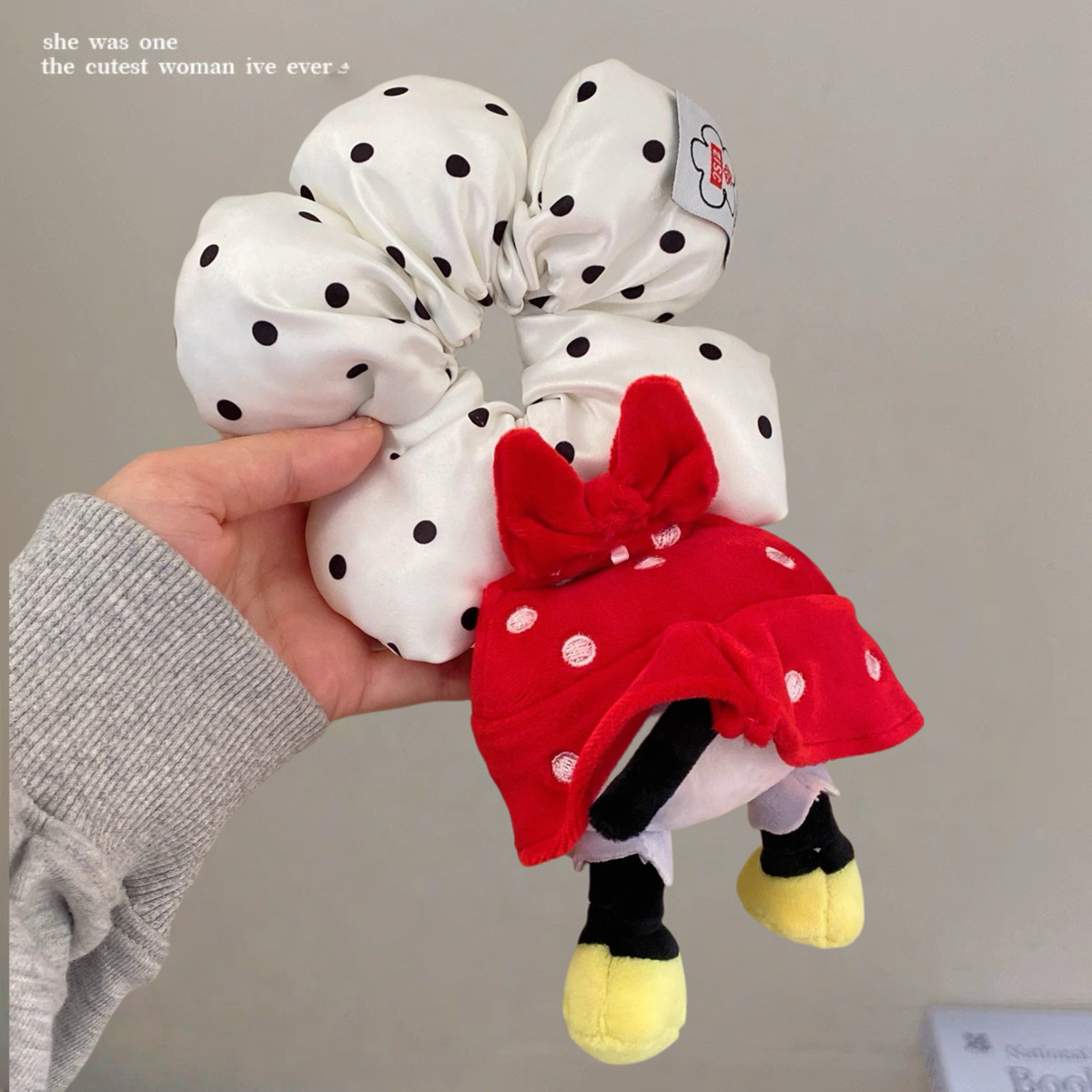 Mickey culo, lunares, flores, círculos para el cabello del intestino grueso, linda cabeza de bola, cabello de placa de dibujos animados, tocado de sentido avanzado, cuerda para la cabeza de felpa