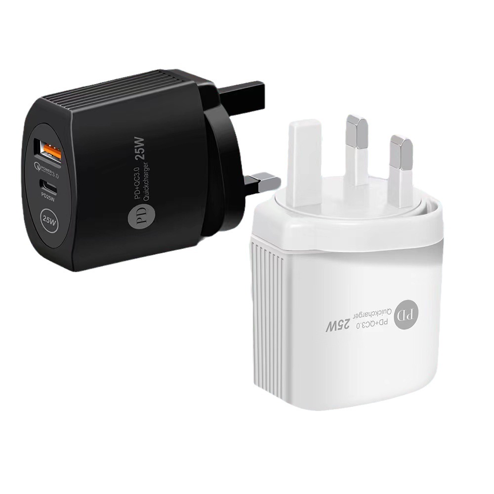 25WPD mobiltelefonoplader 5A britisk standard hurtigopladerhoved Type-c adapter_voghion.com