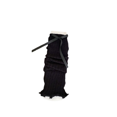 Knitted socks for women, cute white bows, spring and autumn Japanese jk sleeves, dual-purpose long-tube hot girl socks