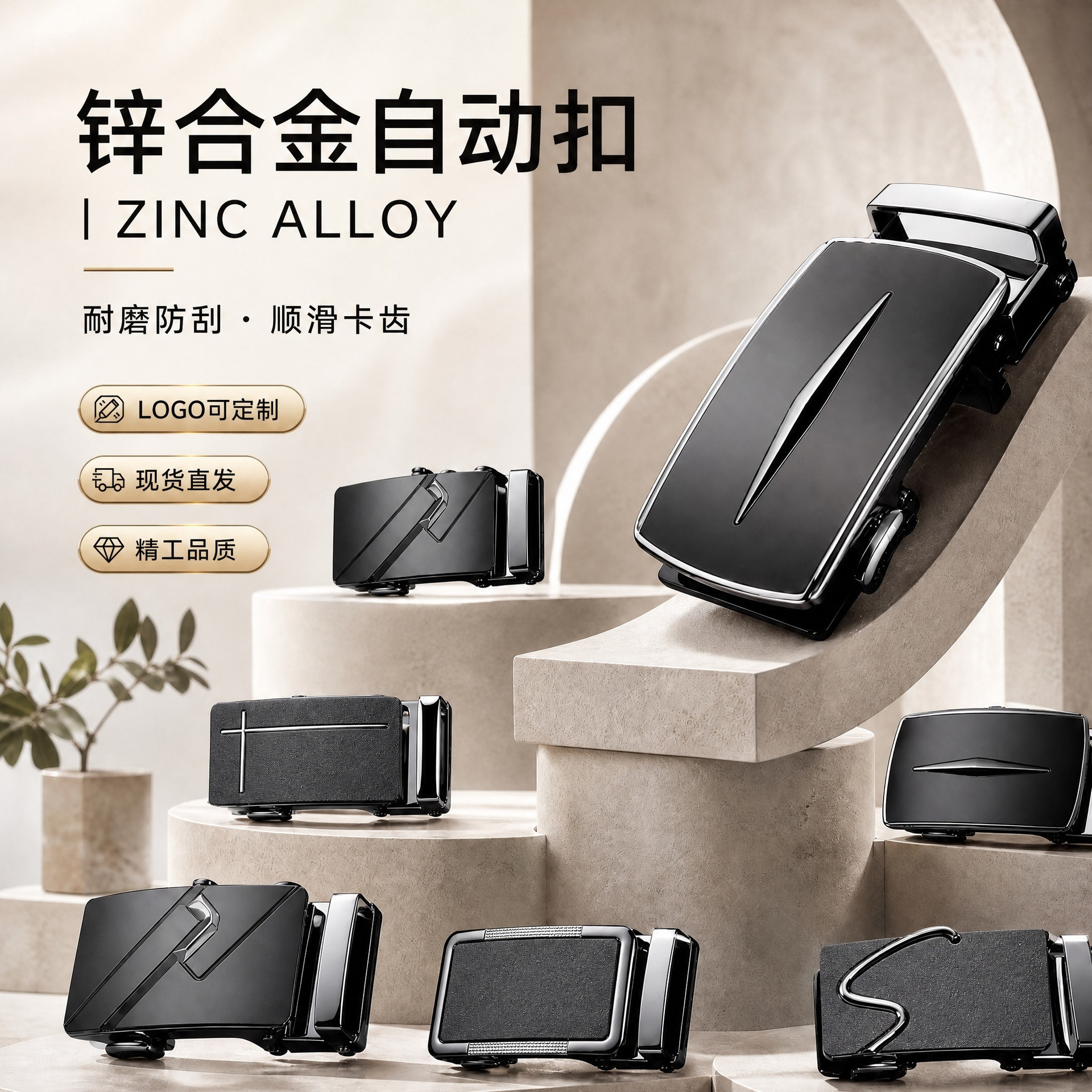 Men's Belt 3.5 Alloy Belt Buckle Casual Belt Head Business Accessories Automatic Buckle Factory Wholesale