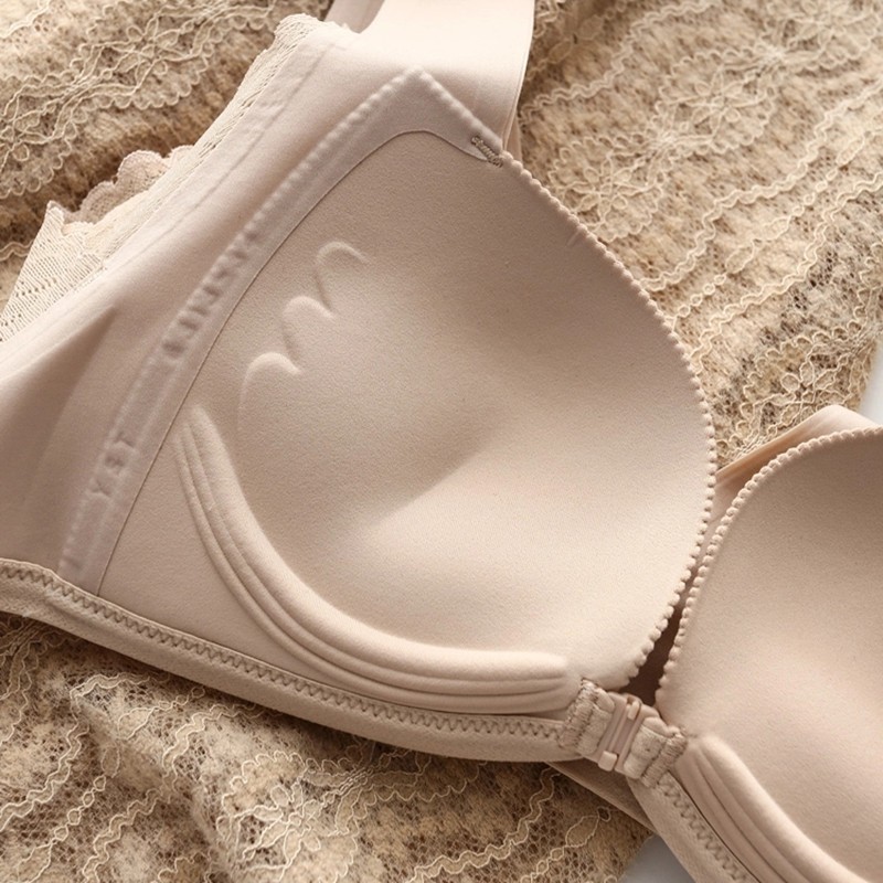 日系軽木綿前ボタン下着の女性の胸が集まって副乳の垂れ下がり防止調整型のスチールリングがないブラジャー|undefined