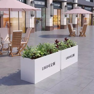 Road Fence Metal Finished Flower Bed Outdoor Stainless Steel Flower Box Iron Balcony Flower Trough Rectangular Fence Flower Pool