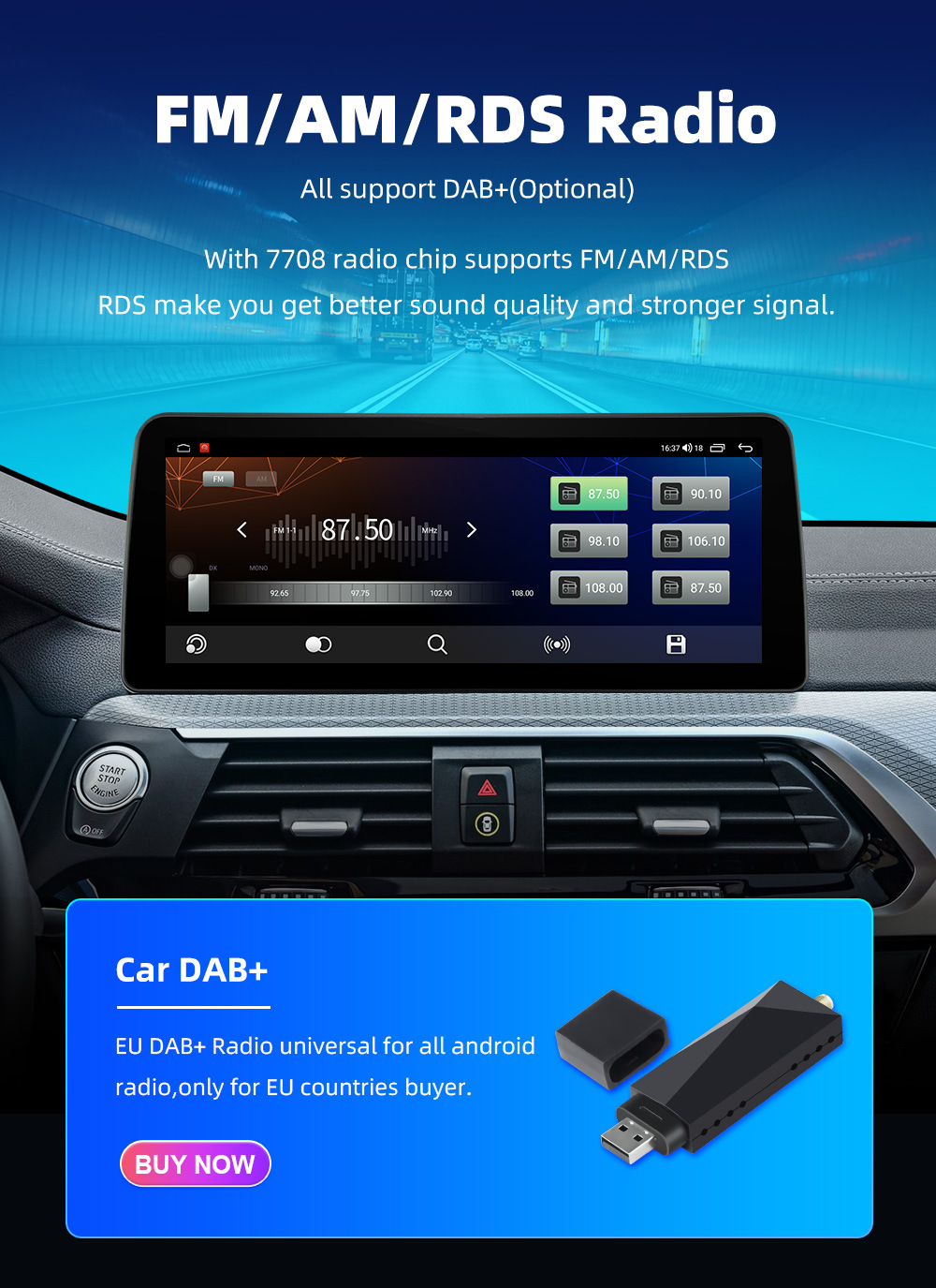 12.3inch Large-Screen Android Smart All-In-One Navigation Unit T133/8581/7862 with Optional 360 Panoramic View, C
