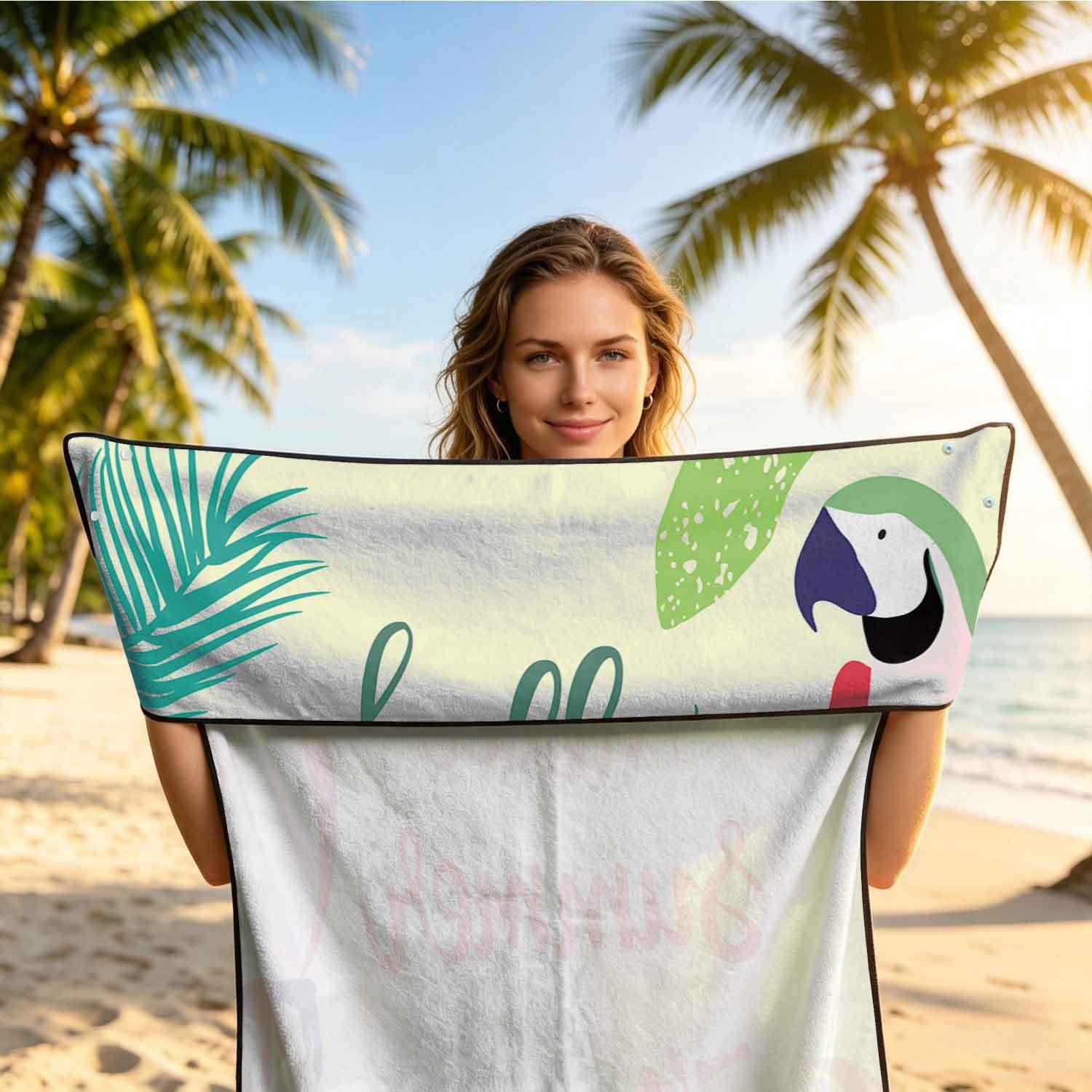 Summer bath towel and car seat cover 2-in-1, ultra-fine fiber outdoor beach and car dual-use universal seat cushion