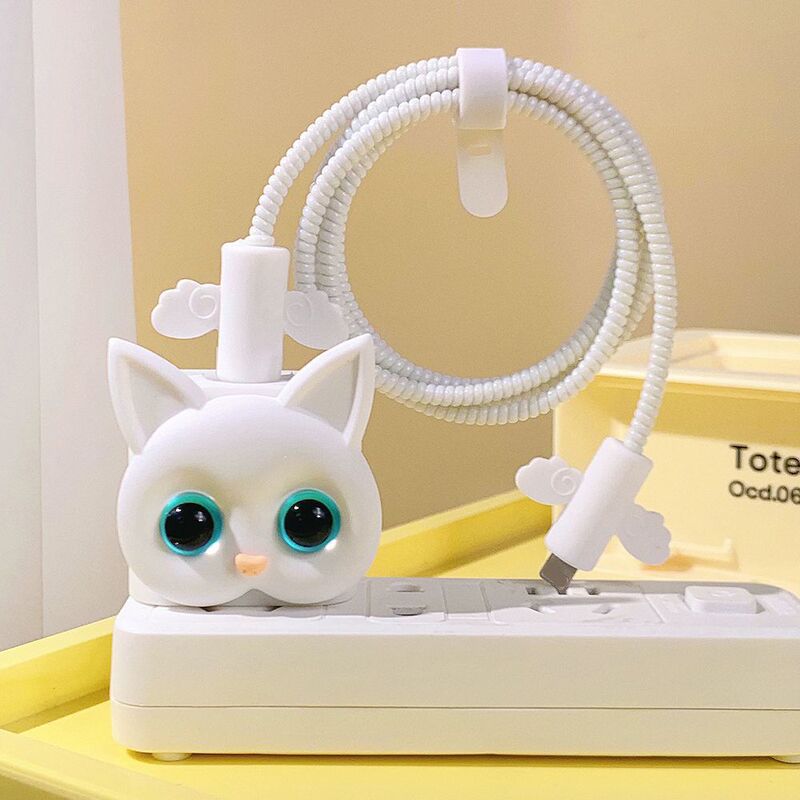 漫画猫データケーブル破損防止保護カバー Apple 高速充電 20 ワット電気製品保護ヘッド保護カバーに適しています|undefined