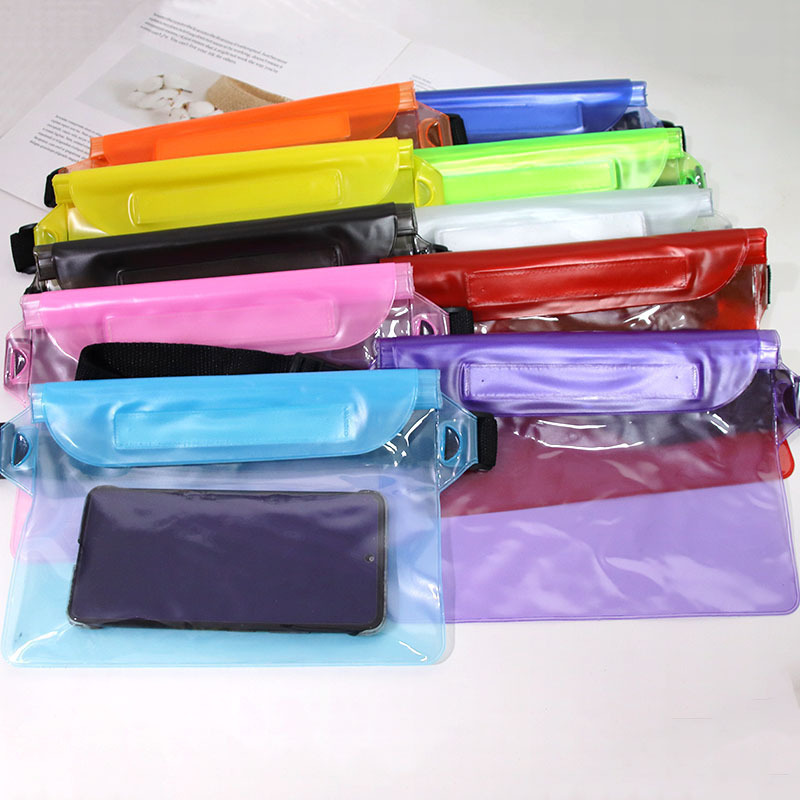 Outdoor Sports Waist Bag, Rafting Beach Waterproof Mobile Phone Bag, Pvc Three-Layer Sealed Waterproof Waist Bag for Touch Screen Mobile Phones