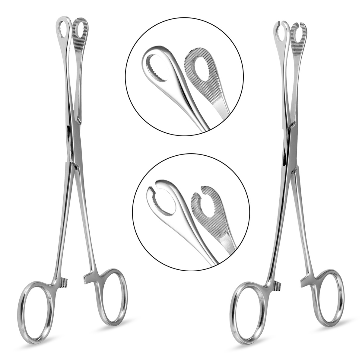 Stainless Steel Small Circular Curved Triangular Closed Body Puncture Forceps display picture 2