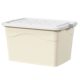 New Style Plastic Storage Box Cream Wind Large Capacity Extra Large Household Student Book Clothes Quilt Household Fit Box