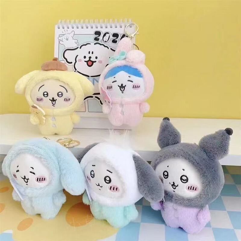 New Sanrio Dress-up Jiyika Wow Small Eight Plush Doll Pendant Doll Keychain Couple Schoolbag Hanging Accessories