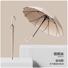 16骨一枚式傘長柄傘女晴雨両用自動補強防風豪雨専用