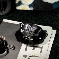 ins原创设计马克杯香奈奈咖啡杯碟高颜值艺术陶瓷办公杯咖啡杯碟