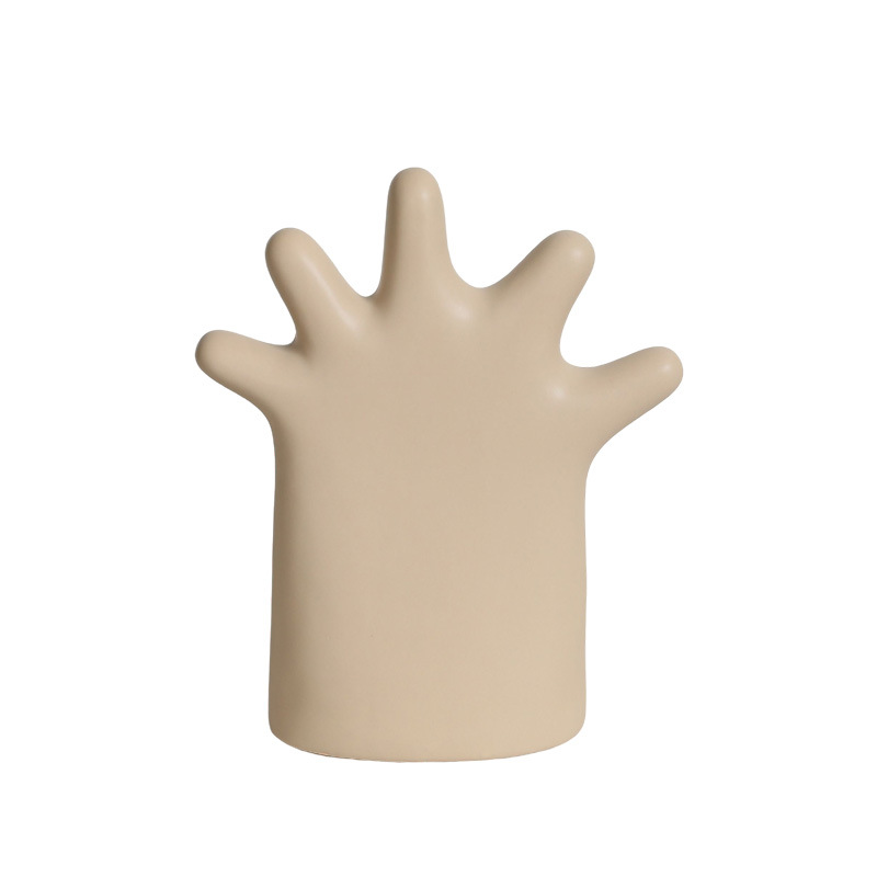 Wabi-Jifeng Decoración de palma de cerámica simple Joyas Estante de anillo Soporte de almacenamiento Estante de exhibición Accesorios de exhibición Decoración suave