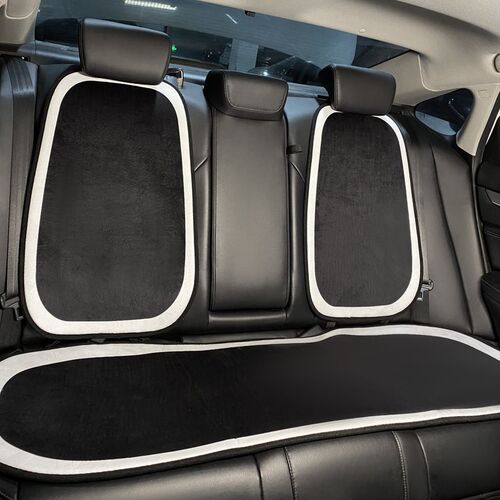 Car seat cushion single piece winter plush cute goddess style small waist backrest waist pad rear three-piece seat cushion set