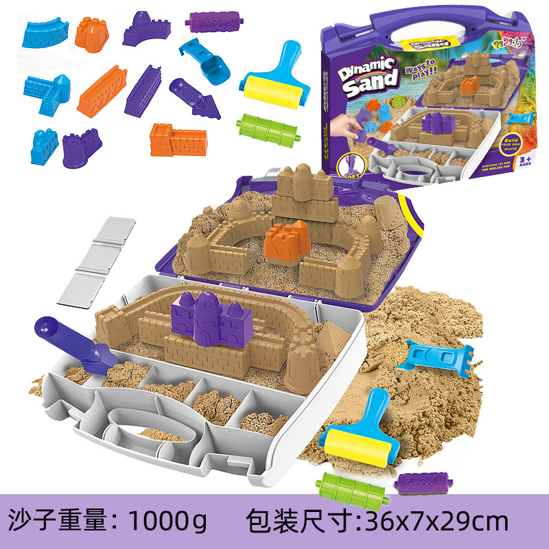 Juguetes de construcción de castillo para niños espaciales, arena para niños y niñas, arena de color, juguetes de arcilla