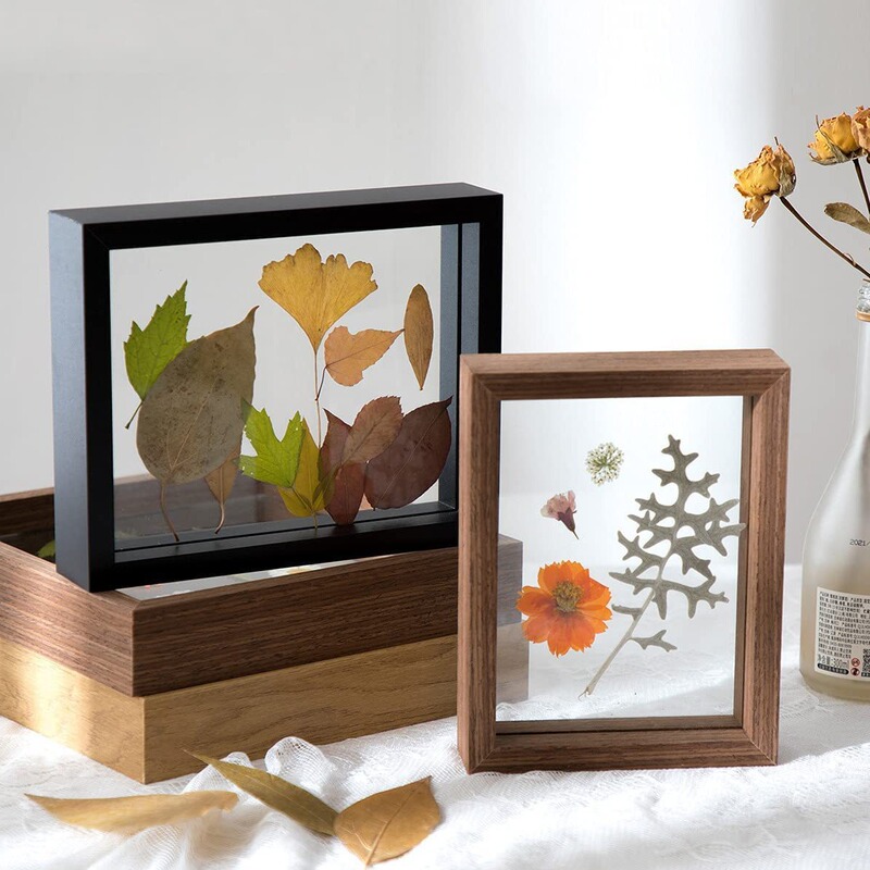 Transparent Glass Photo Frame Large Embossed Frame Display Photo Frame Desktop Decorative Glass Frame Floating Glass Frame