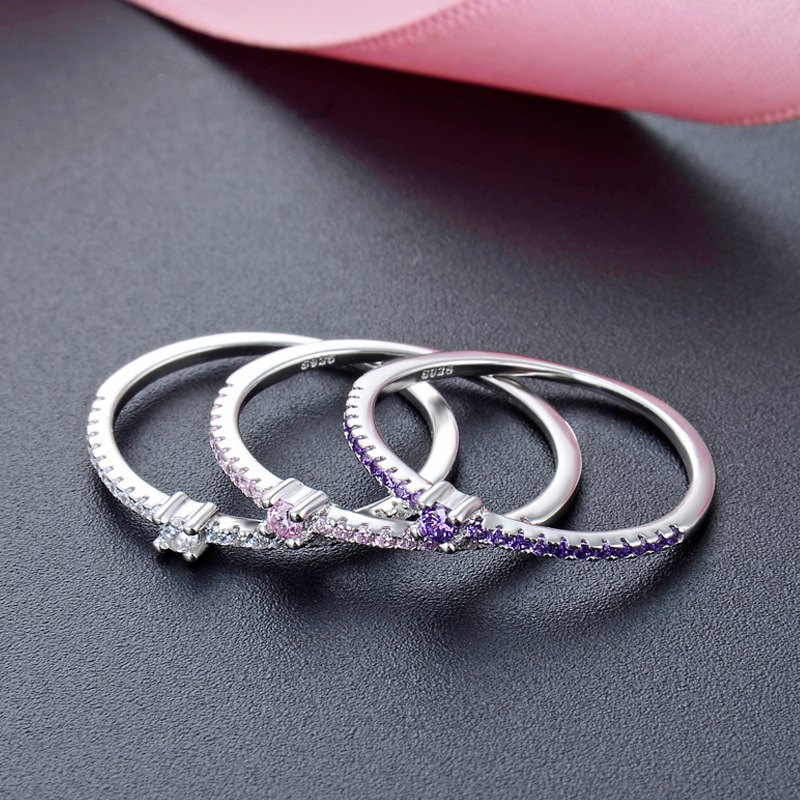 Anillo de diamantes de plata de ley 925 para mujer, lujo ligero, personalidad simple de nicho, anillo de circón, anillo de cola de dedo índice, sentido avanzado