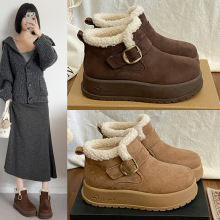 厚底雪地短靴子女冬季加绒加厚保暖2025新款勃肯鞋雪地棉鞋子外穿