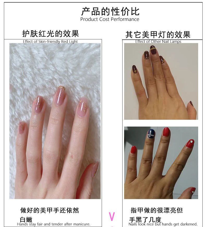 Rotlicht-Sensor spezialisierte Nagelstudio-Phototherapie-Trocknungsmaschine schnelltrocknende LED-Nagellampe schmerzfrei und ohne schwarze Hände