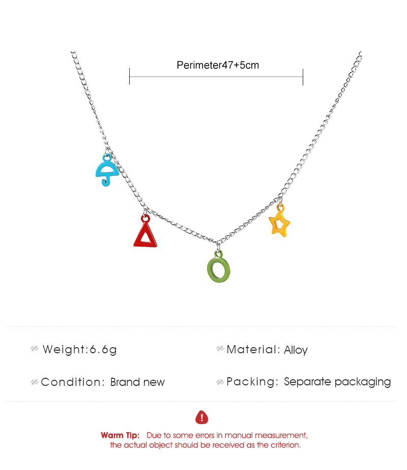 Einfaches Farbtropfenöl Geometrischer Anhänger Geometrische Schlüsselbeinkette display picture 1