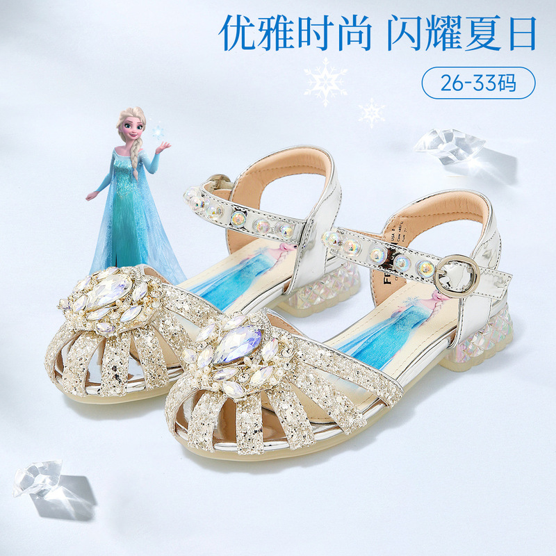 Disney Children's Shoes, Girls' Sandals, Summer Princess Shoes, Spring and Summer New Popular Children's Shoes, Little Girls' Shiny Shoes