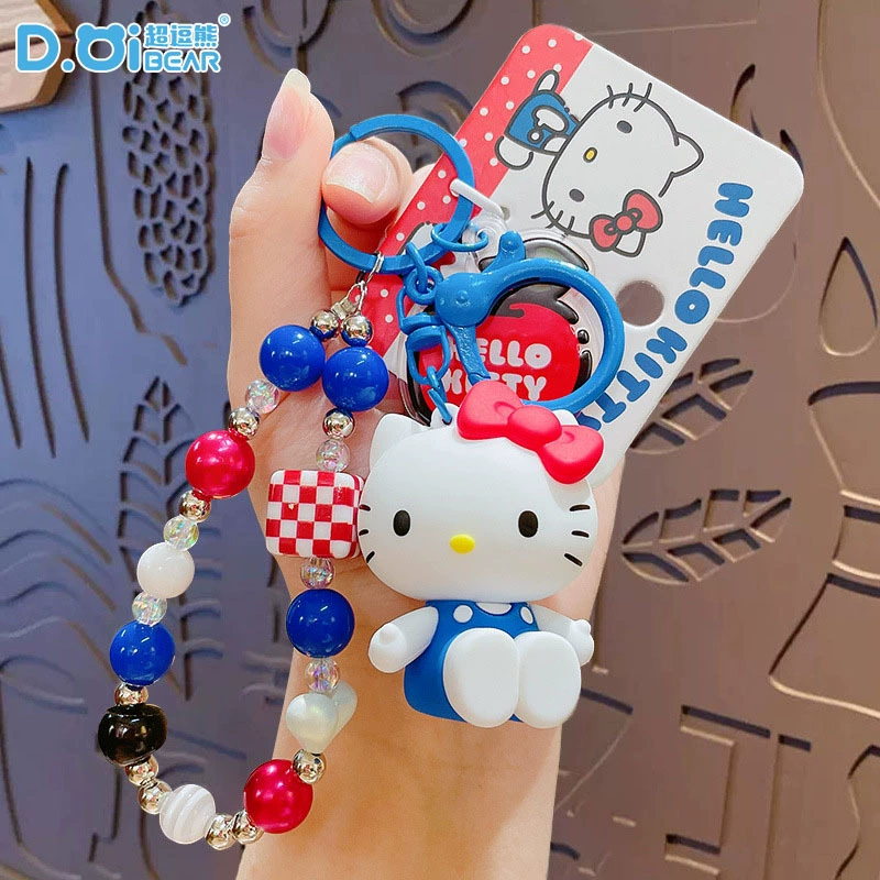 Sanrio, подлинный мультяшный брелок с бисером, кукла, изысканное украшение для сумки