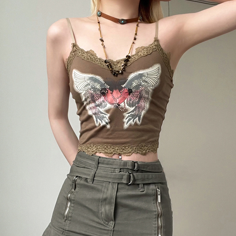 Title 3, Personalisierter Love Wing Print Mini-Trägertop...