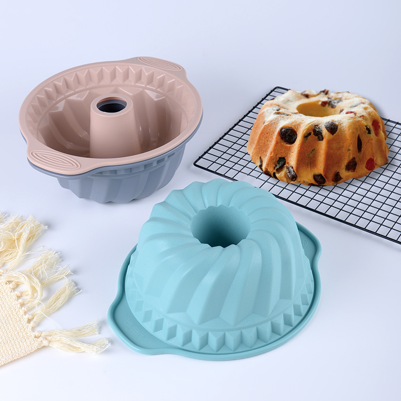 Amazon 9inch Silicone Chiffon Cake Mold Cylindrical Pumpkin-Shaped High Temperature Resistant Silicone Mold Baking Utensils Wholesale