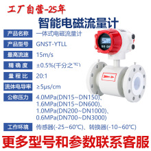 智能电磁流量计高精度电子数显一体分体式管道DN50/100不锈钢防腐