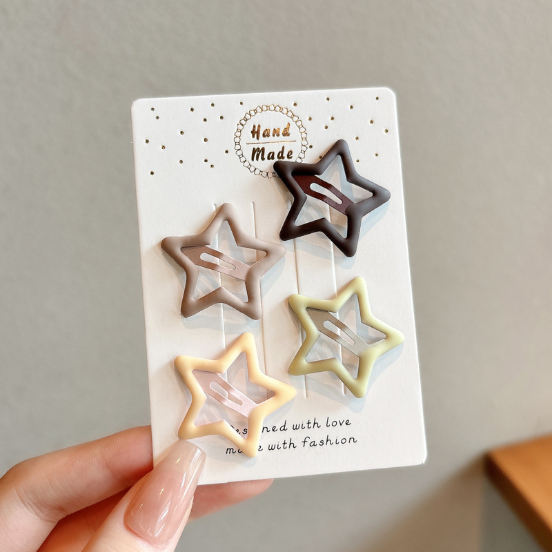 Nuevo clip de BB dopamina de color estrella de pentaco pequeño clip de cabello para niños tocado para niños lindos bordes laterales clip de cabello