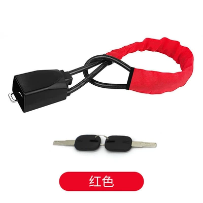 Fabin Steering Wheel Lock Chain Car lock - red-with-3-keys