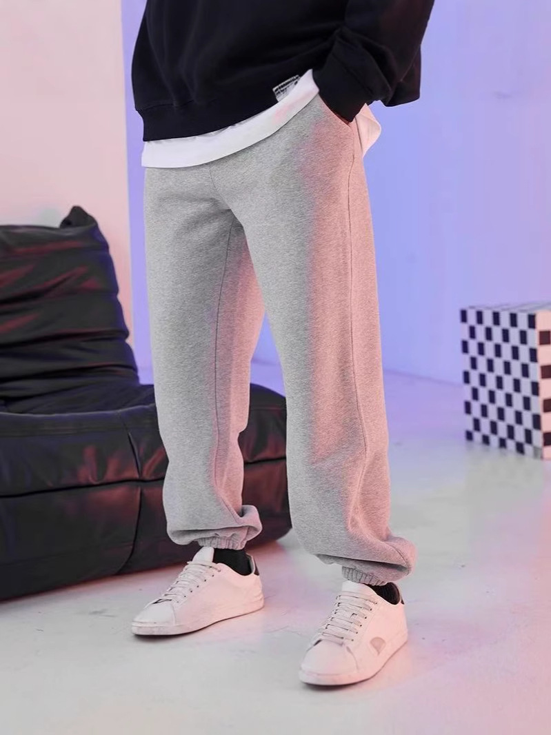 380G pesado lazo de algodón pantalones de protección de hombre Europa y Estados Unidos marca de moda transfronteriza zapatos deportivos casuales de cintura alta pantalones versátiles