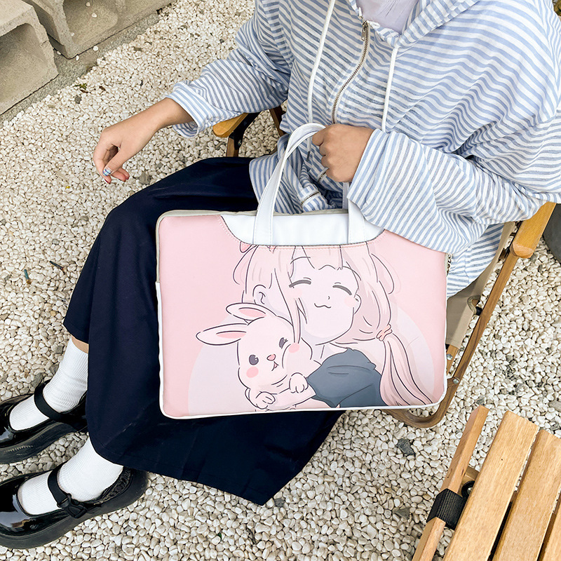 New laptop bag girls high-value cartoon cute inner bag inch college students large capacity storage